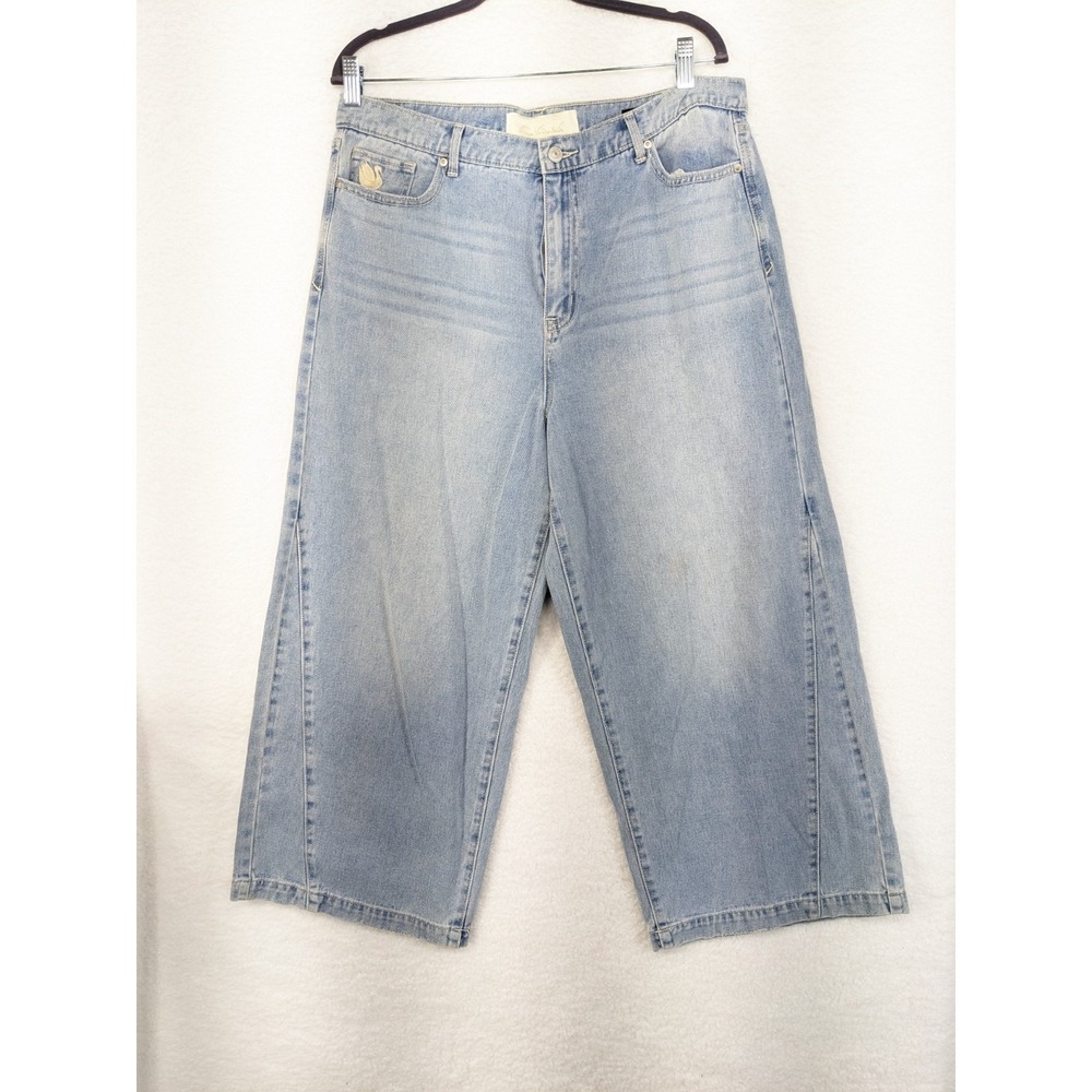 Gloria Vanderbilt Christian Siriano Wide‎ Leg Short Denim Mom Jeans 31/12